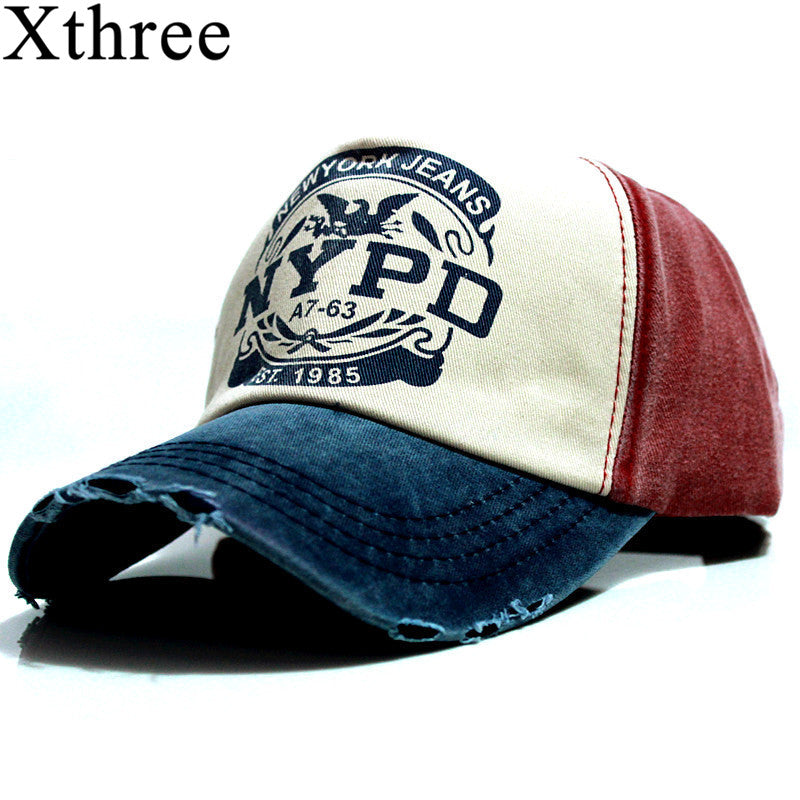 xthree wholsale brand cap baseball cap fitted hat Casual cap gorras 5 panel hip hop snapback hats wash cap for men women unisex